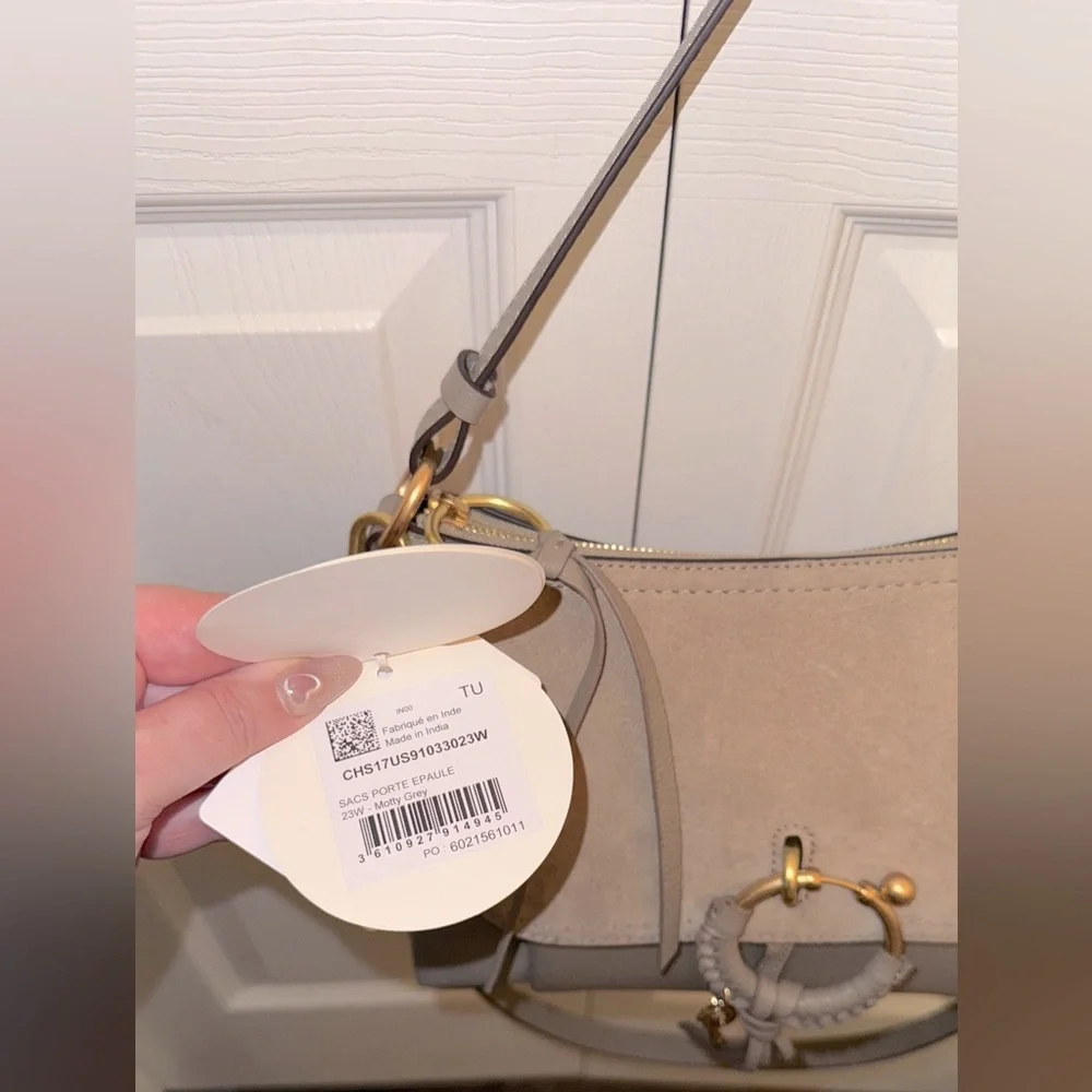 See by Chloé Joan Leather and Calfskin Bag - NWT (Motty Grey) - Picture 4 of 5